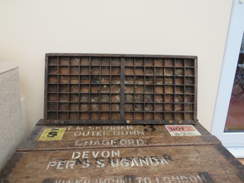 Vintage wooden printers tray - vintage,