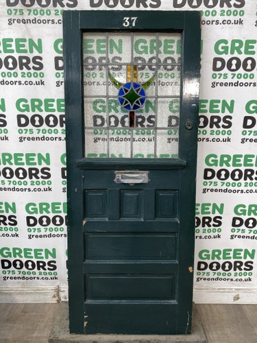 Leaded stained glass door - stained,