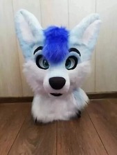 Fursuit Long Fur Husky Fox Mascot Head Party Halloween Fur Cosplay