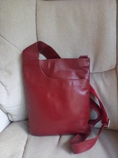 Vintage Radley Pockets Crossbody Bag Medium Burgundy Red Leather