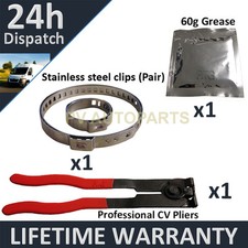 CV BOOT CLAMPS PAIR INNER & OUTER x1 CV GREASE x1 EAR PLIERS x1 KIT 4.1