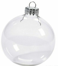 12 New 60mm Clear Baubles