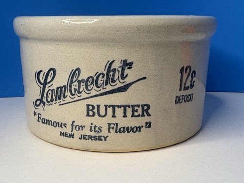 Vintage lambrecht butter crock - lambrecht,
