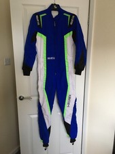 Sparco Kerb karting race suit youth, blue / white; used, good condition.
