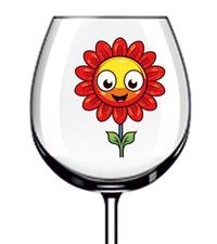 12x Smiling Flower Valentines Day Wine Glass Bottle Vinyl Sticker Decal a4528