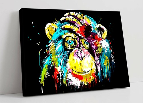 Banksy rainbow monkey - banksy, monkey-deep