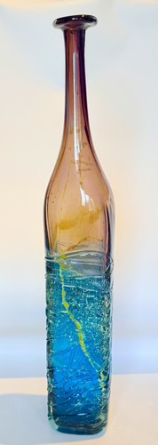 Mdina glass attenuated bottle - attenuated,