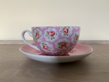 CATH KIDSTON - PINK FLOWER / FLORAL / PROVENCE / LARGE ROSE TEA CUP & SAUCER