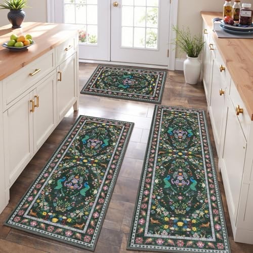 Hebe washable kitchen rugs - washable,