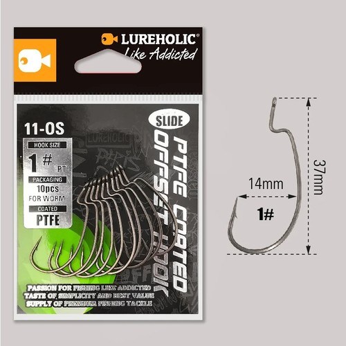 Offset worm hook - -, high