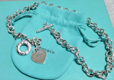 Authentic Tiffany & Co. Return to Tiffany Heart Tag Toggle Necklace Silver 925