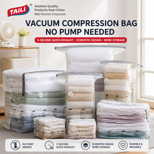 Pump vacuum storage bags - no‑pump,