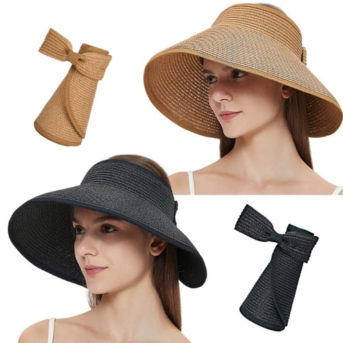 Straw hat women - straw, foldable