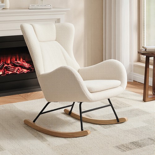 White rocking chair single - rocking,