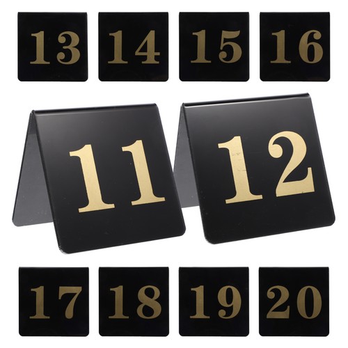 Black acrylic table numbers - black,