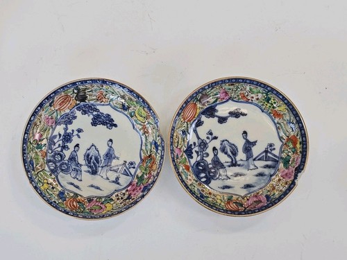 Pair chinese saucers - pair,