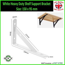White Heavy Duty Shelf Supports Brackets 4 Sizes: 150/200/250/300 mm