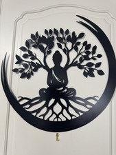 Buddha Sitting In The Trees Metal Wall Art Hanging Sculpture