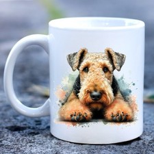 Pet Dog Mug, watercolour Airedale Terrier  - Ideal Gift