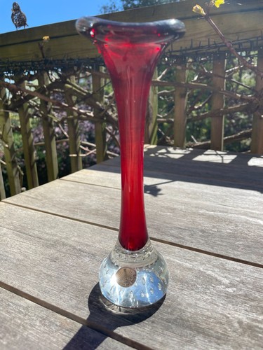 Vintage swedish art glass vase - art,