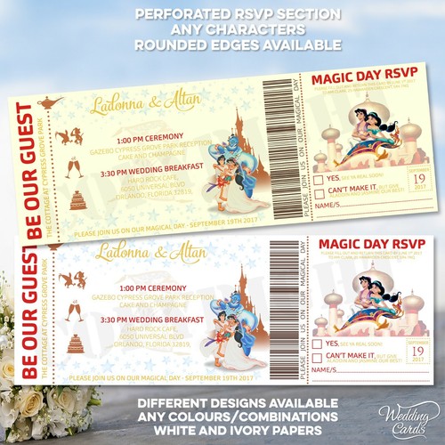 Aladdin jasmine invitations - jasmine,