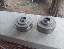 2 STAINLESS STEEL NIKOR 4 1/2" LARGE DIAMETER 35MM DEVELOPING TANK WITH REEL