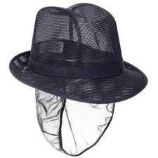 Black Mesh Trilby Chef Catering Butcher c/w Hair Net - Size SMALL
