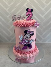 Cake Topper 3D Minnie Mouse Pink With Glitter Paper