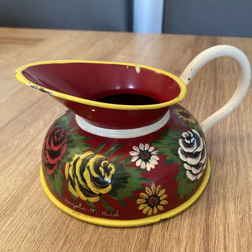 Vtg hand painted red barge - vtg,