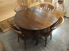 ROUND 42" RECLAIMED TABLE HANDMADE BESPOKE SIZES & COLOURS DARK OAK LACQUER