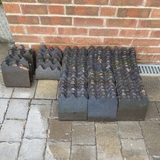 Batch of 62 Victorian Staffordshire Blue Clay Garden Edging Tiles  11.65 M Run