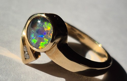 9ct gold black opal and - 9ct,