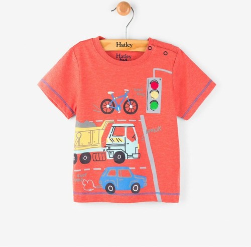 Hatley boys orange - vehicle, tee