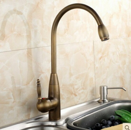 Antique brass single handle - brass,