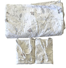 Ikea ALVINE VACKER Gray Pink Floral Vine Duvet Cover Set Pillow Shams 86 x 86