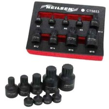 9pc Stubby Impact Spline Bit