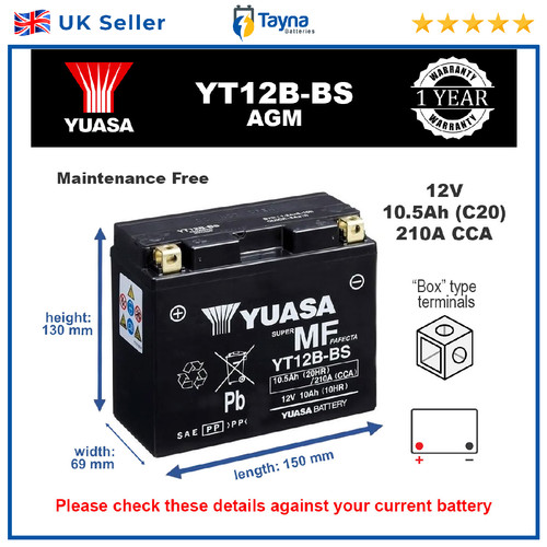 Genuine yuasa yt12b high - yt12b-bs,