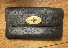 Mulberry Black Leather Long Lock Purse Wallet