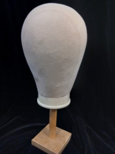 Vintage linen wig - linen, stand