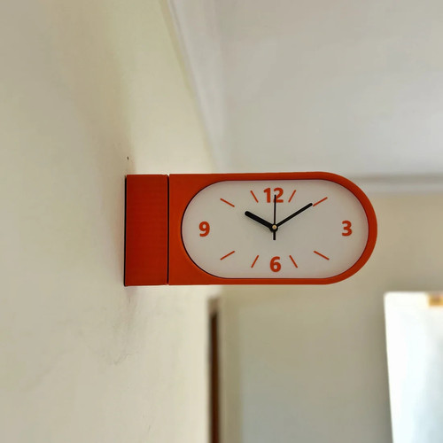 Double sided oval - double-, clock