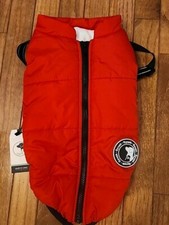 Gyuzh Dog Coat Jacket Fleece  Harness Waterproof Red Zip Up Size Large NWT