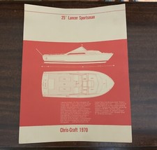NOS Chris Craft 1970 25' Lancer Sportsman Specifications Schematic Price