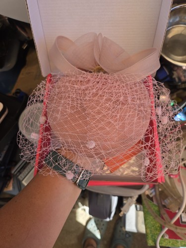 Blush pink fascinator - pink, hat