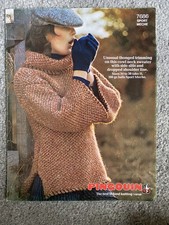 Vintage Pingouin Knitting Pattern No. 7686 women’s cowl neck sweater 34-38