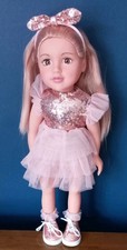 Chad Valley Design A Friend Beatrice Fashion Doll 18" Pink Sequin Sparkly Dress