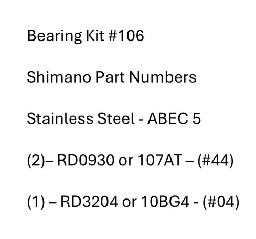 Bearing kit 106 - -, shimano