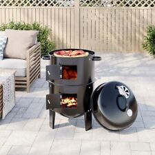 Outdoor BBQ Smoker Grill Barrel Fire Pit – Portable Charcoal Garden Grill
