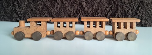 Vintage miniature wooden train - vintage,
