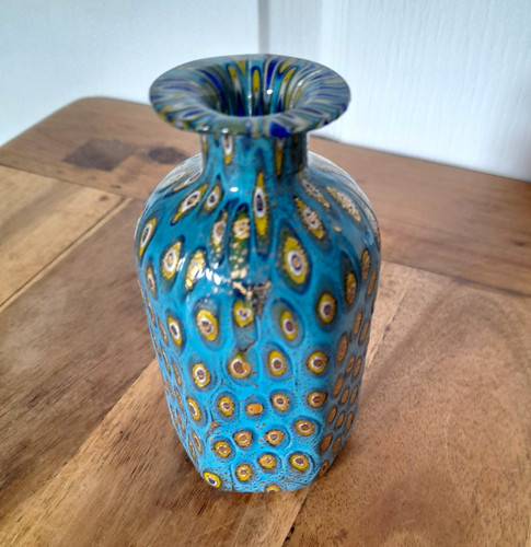 Vintage murano style blue art - vintage,