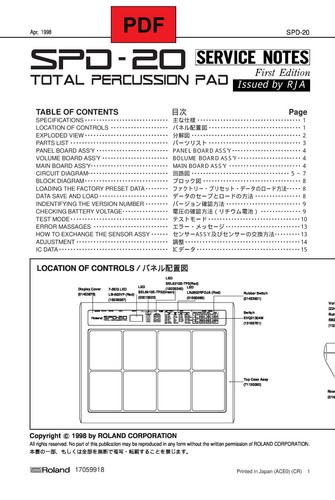 Roland spd service manual - service,